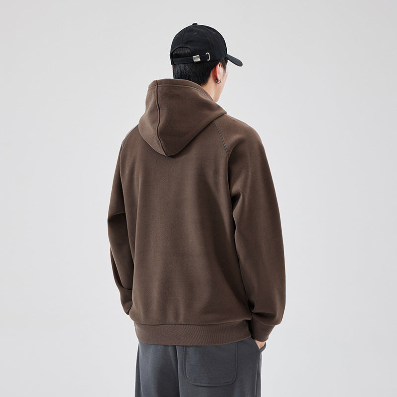 Autumn And Winter New Heavy Hooded Sweater Men's Fleece-lined Thickened Versatile Pullover Top