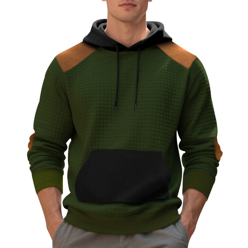 Men's Leisure Pullover Jacquard Multicolor Hoodie Hooded Large Pocket