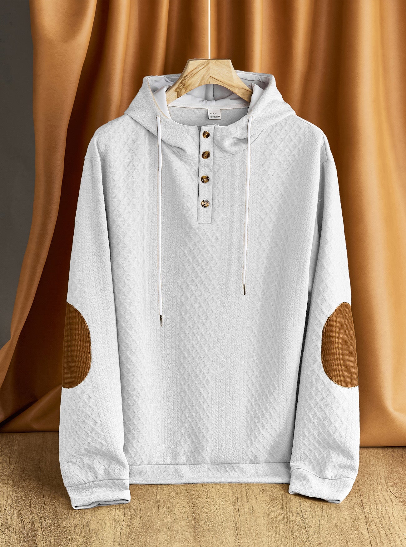 Men's Leisure Pullover Jacquard Hooded Embroidered Sweater