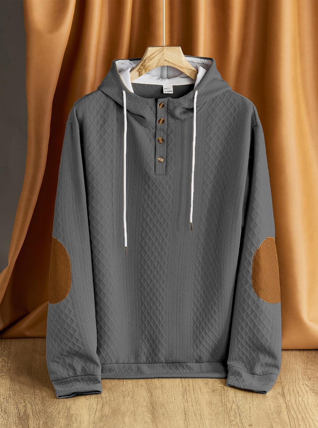 Men's Leisure Pullover Jacquard Hooded Embroidered Sweater