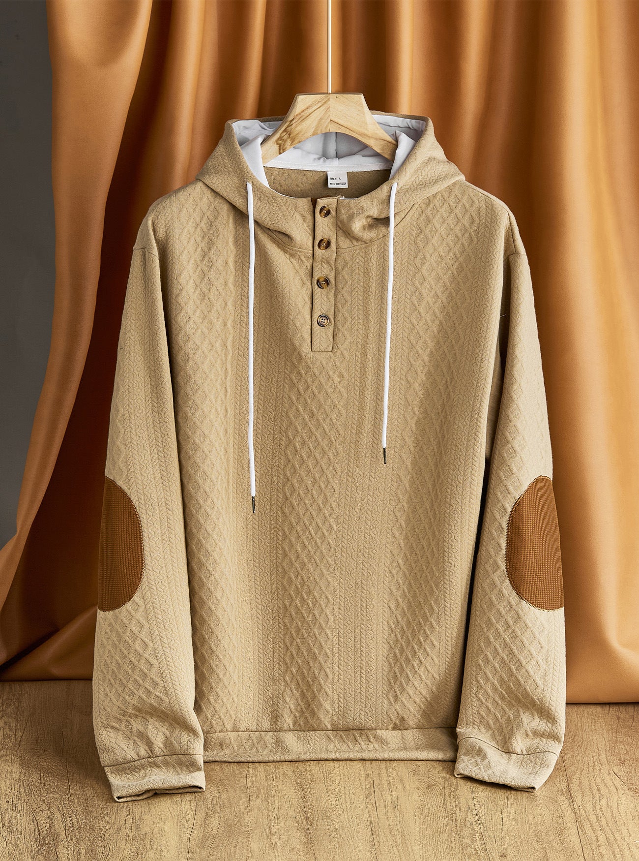 Men's Leisure Pullover Jacquard Hooded Embroidered Sweater