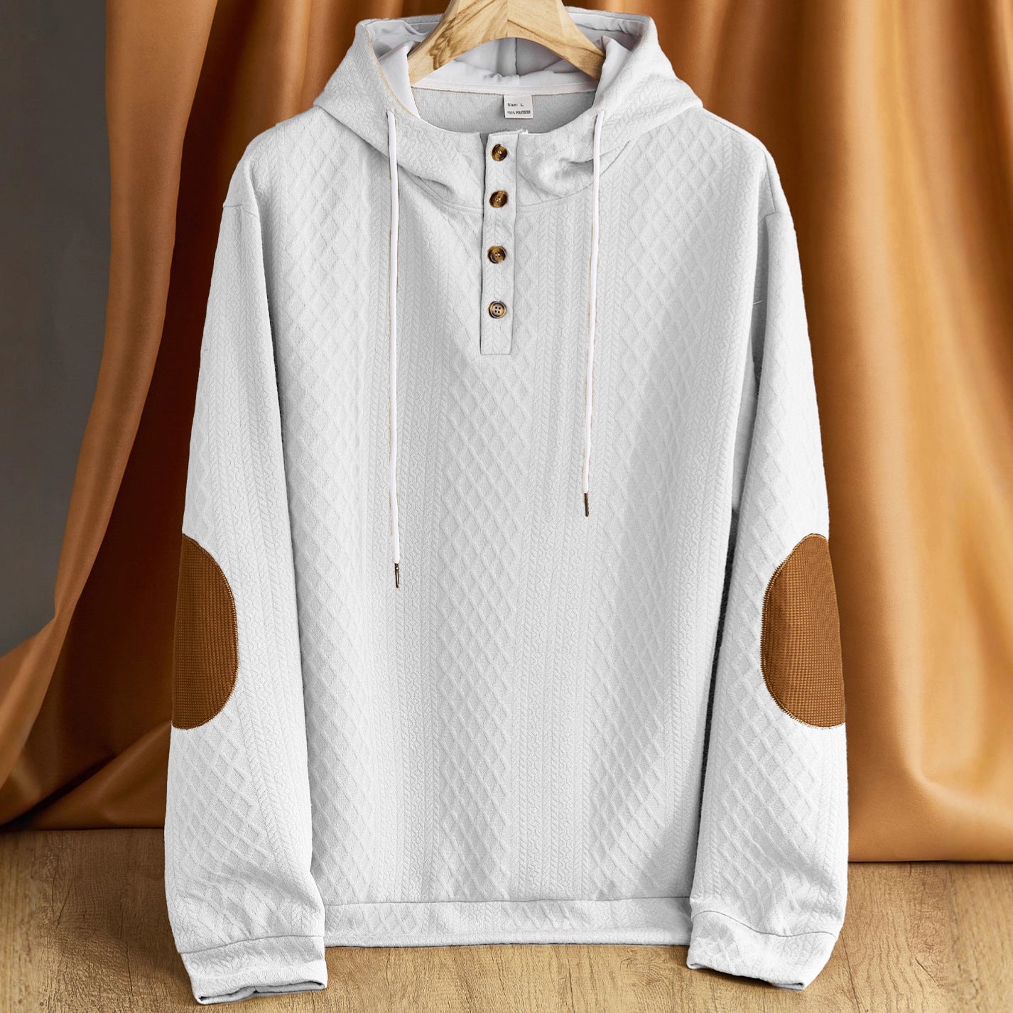 Men's Leisure Pullover Jacquard Hooded Embroidered Sweater