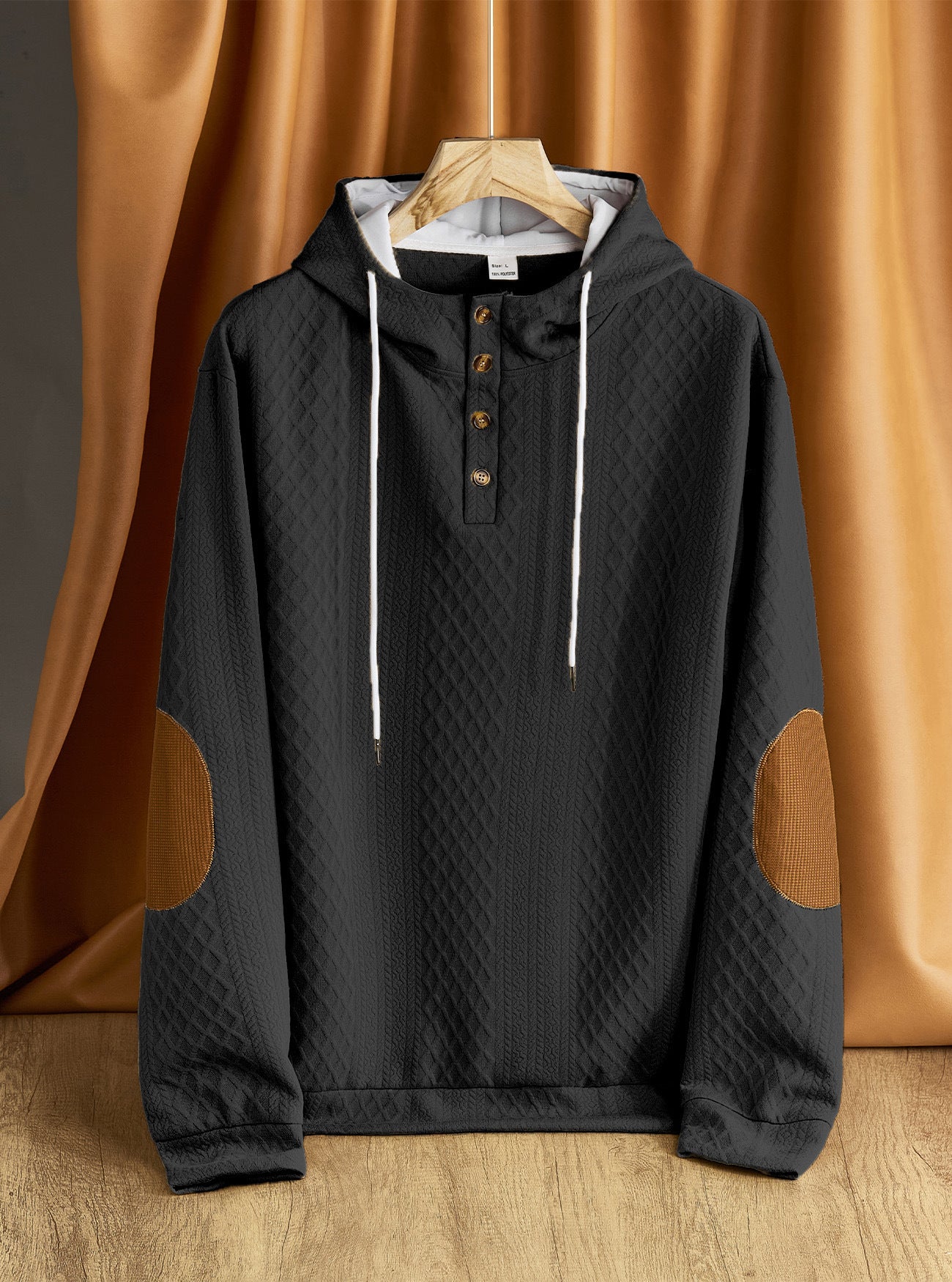 Men's Leisure Pullover Jacquard Hooded Embroidered Sweater