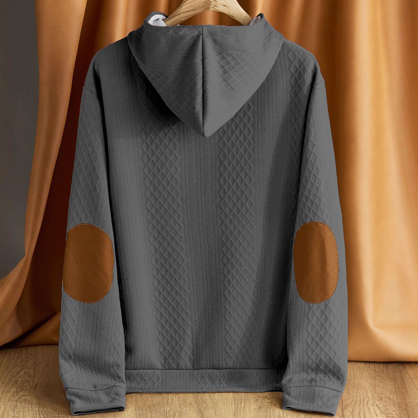 Men's Leisure Pullover Jacquard Hooded Embroidered Sweater